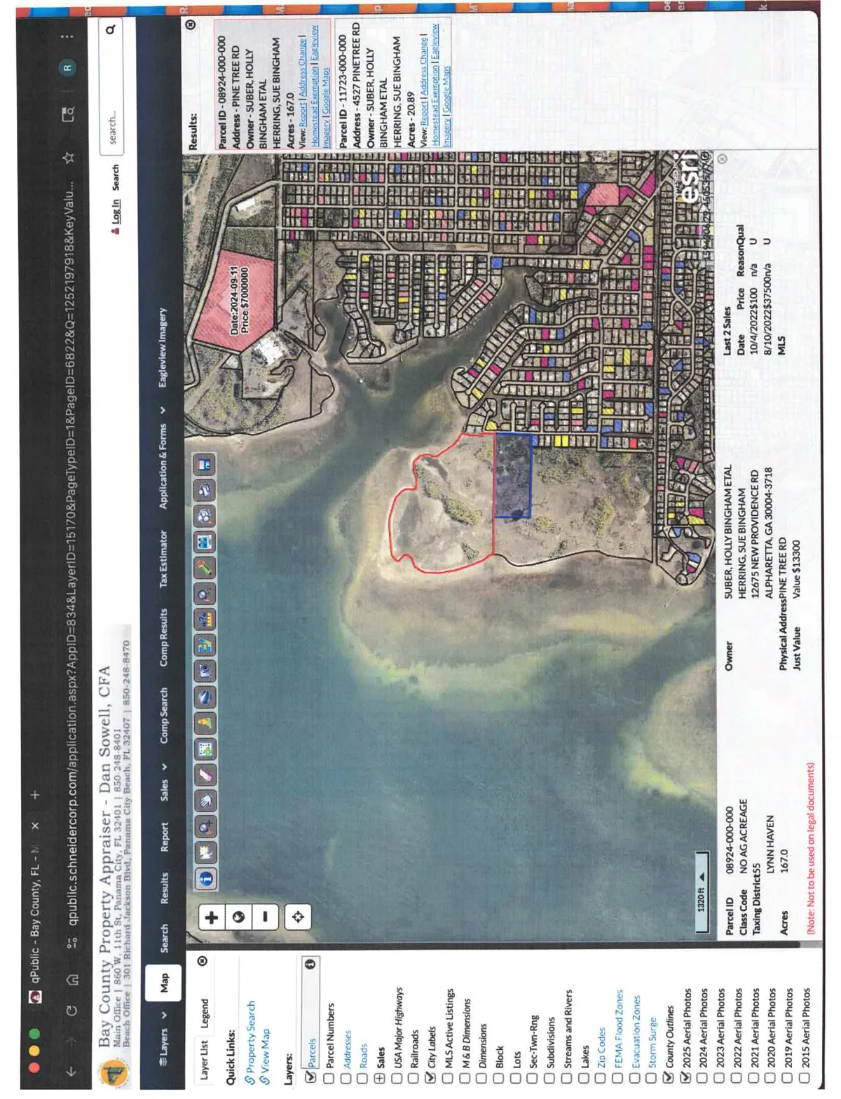 Close aerial map of Goose Bayou